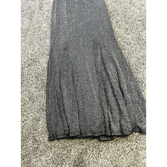 VINTAGE Scott McClintock Halter Millennium Ball Gown Sz 10 Metal Silvr/Black Y2K - Picture 4 of 14